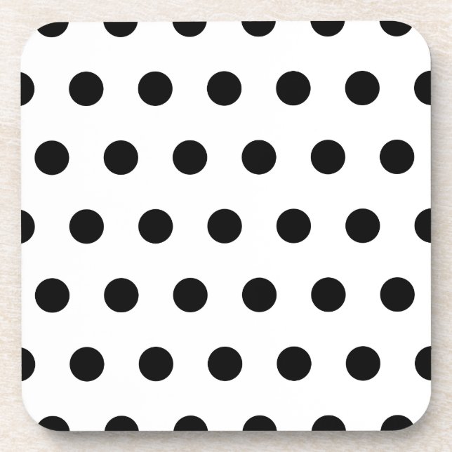 White and Black Polka Dot Coaster (Front)