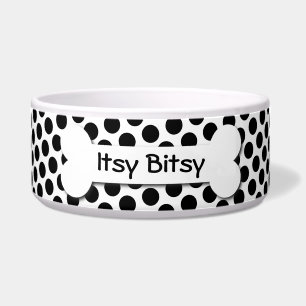 White and Black Polka Dot Dog Bone