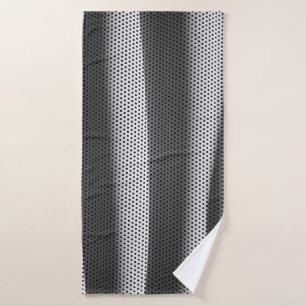 White and black polka-dot fabric bath towel