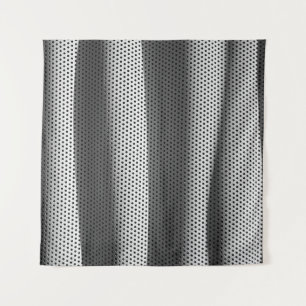 White and black polka-dot fabric tapestry
