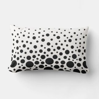 White and black polka dot lumbar pillow