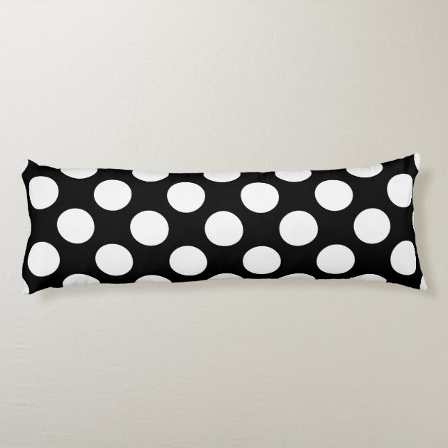 White And Black Polka Dot Pattern Body Pillow (Back)