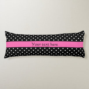 White and Black Polka Dot Pattern Body Pillow