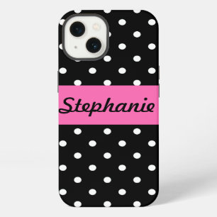 White and Black Polka Dot Pattern iPhone 13 Case