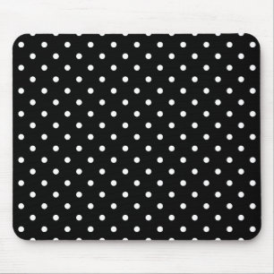 White and Black Polka Dot Pattern Mouse Pad