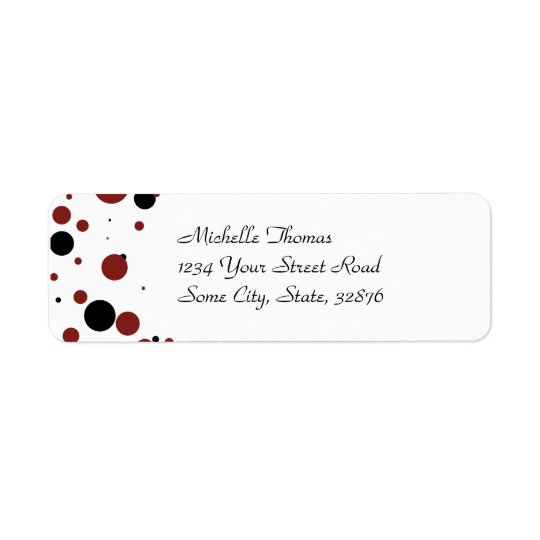 White and Black Polka Dot Wedding Return Address Label