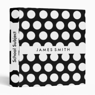White And Black Polka Dots Badge Personalized Binder