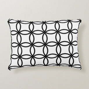White and Black Rings Accent Pillow