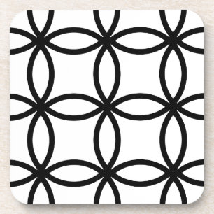 White and Black Rings Coaster