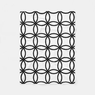 White and Black Rings Fleece Blanket