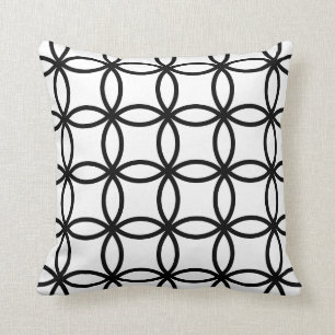 White and Black Rings Throw Pillow