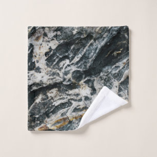 White and black rock formation wash cloth