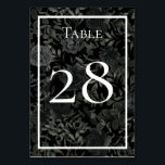 White and Black Rose Gothic Wedding Table Numbers<br><div class="desc">Our black and white floral rose gothic wedding table numbers are made to match out Gothic Black Rose Wedding Collection.  Dark black and bright white contrast with an abundance of dark floral motifs.  Script font paired with serif font,  lends to an artistic look that matches well with gothic style.</div>