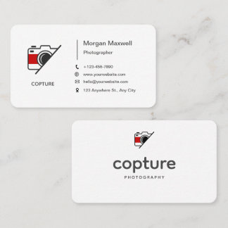 White and Black Simple Clean Photography Business Card