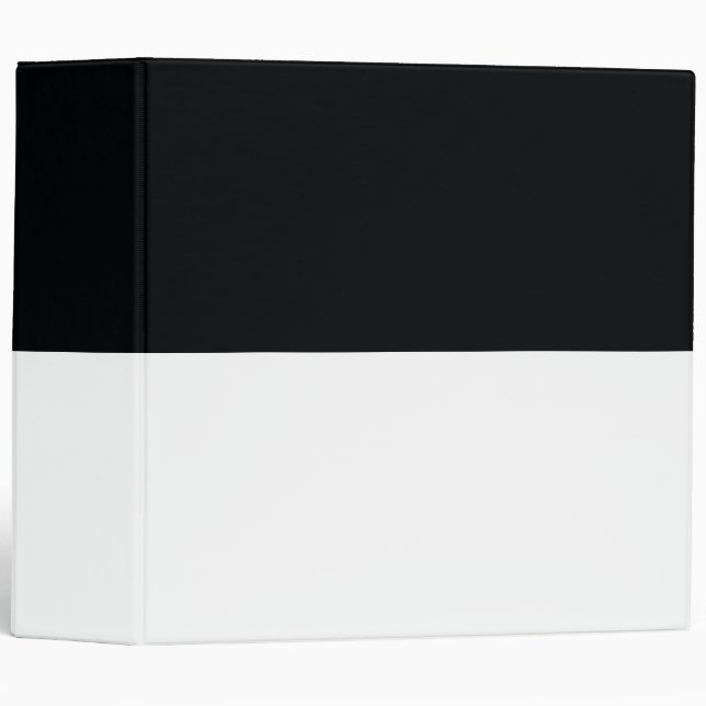 White and Black Simple Extra Wide Stripes Binder (Front/Spine)