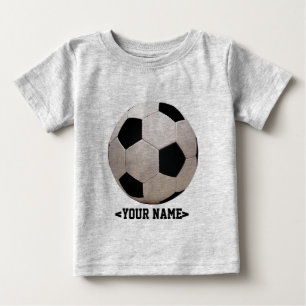 White and Black Soccer Ball Baby T-Shirt