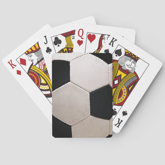 White and Black Soccer Ball Playing Cards (Back)