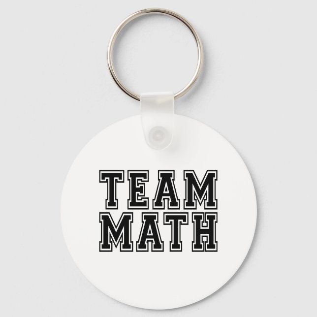 White and Black Sporty Team Math Keychain (Front)