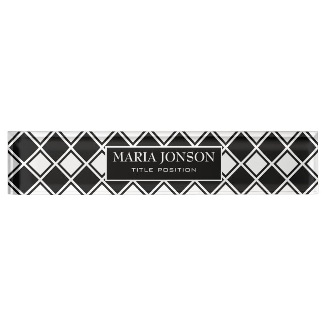 White And Black Squares Nameplate (Front)