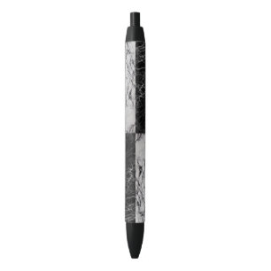 White And Black Squares Of Marble Stone Ink Pen