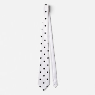 White and Black Star Pattern. Tie