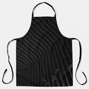White and black stripe dress shirt apron