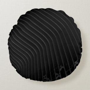 White and black stripe dress shirt round pillow