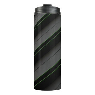 White and black stripe textile thermal tumbler