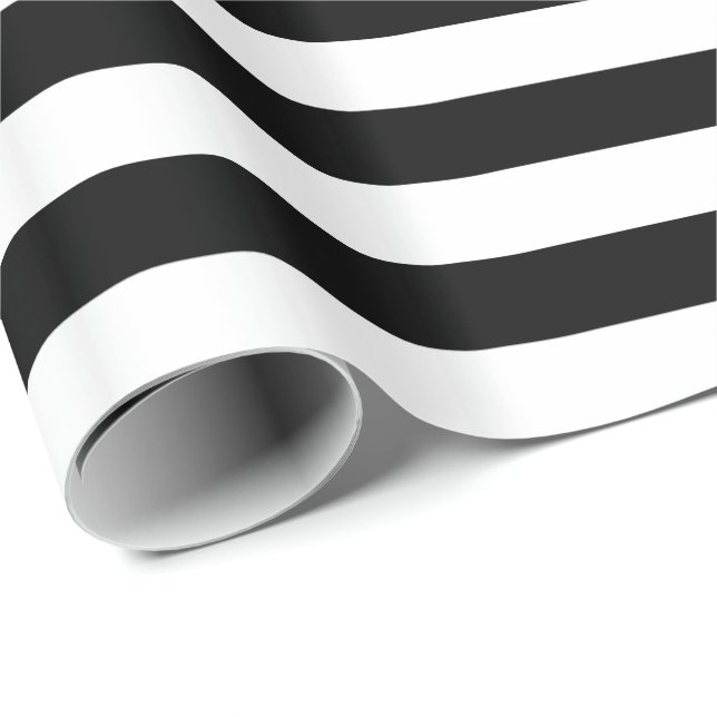 White and Black Stripe Wrapping Paper (Roll Corner)