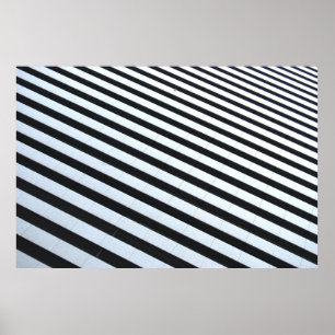 White and black striped illustration poster