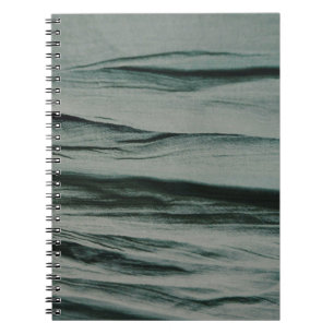 White and black striped textile notebook