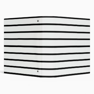 White and Black Stripes Design Binder