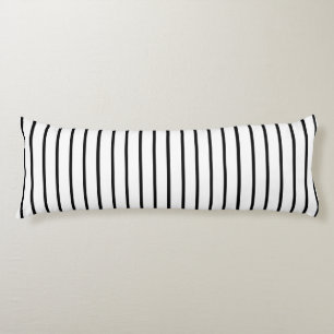 White and Black Stripes Design Body Pillow
