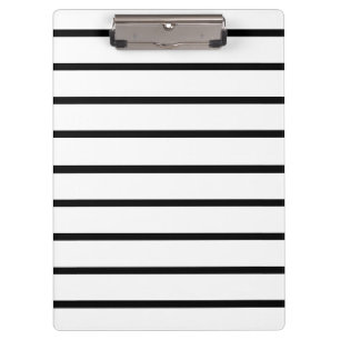 White and Black Stripes Design Clipboard