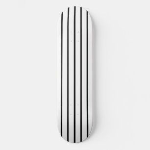 White and Black Stripes Design Skateboard