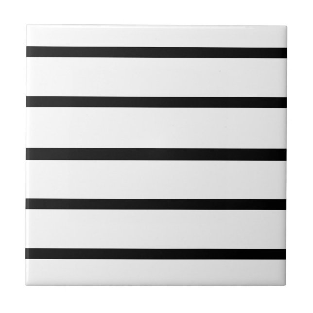 White and Black Stripes Design Tile (Front)