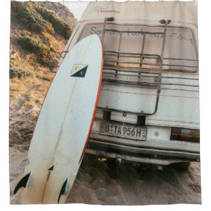 White and black surfboard