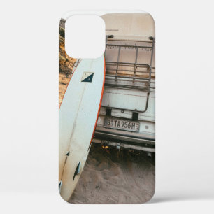 White and black surfboard iPhone 12 case
