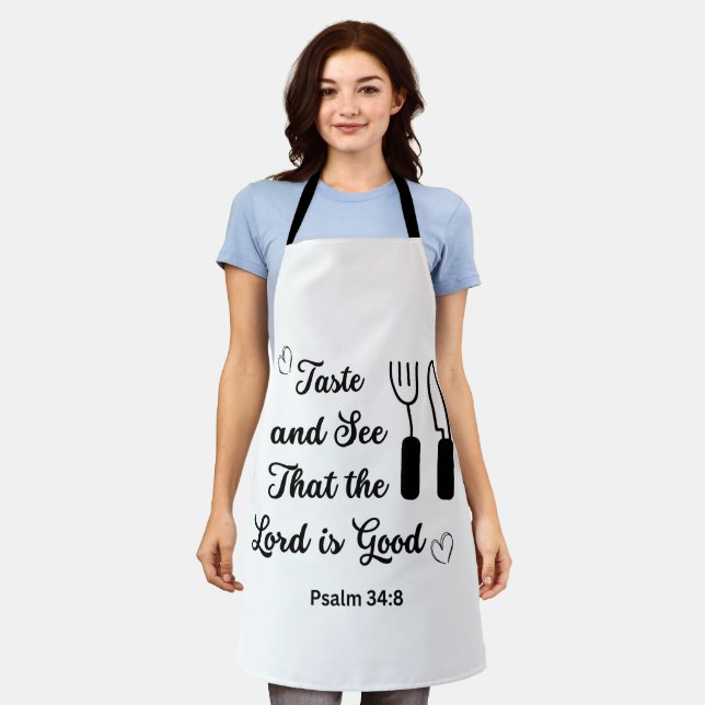 White And Black Test And See That The Lord Is Good Apron (Worn)