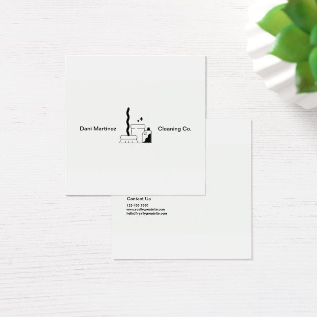 White and Black Text Simple Cleaning Services  (Desk)