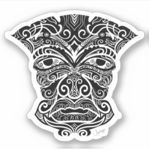 White And Black Tiki Mask