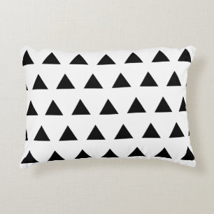 White and Black Triangles Accent Pillow