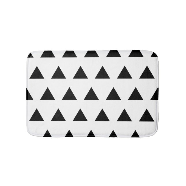 White and Black Triangles Bath Mat (Front)