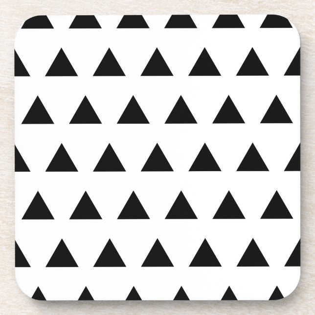 White and Black Triangles Coaster (Front)