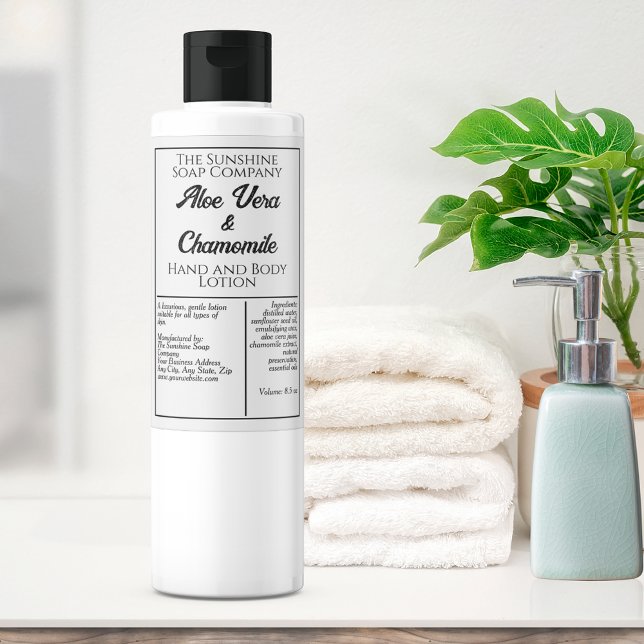 White and black waterproof cosmetics bottle label (Creator Uploaded)