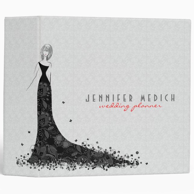 White And Black Wedding Dress & Vintage Lace Binder (Front/Spine)