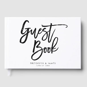 White And Black Wedding Guest Book