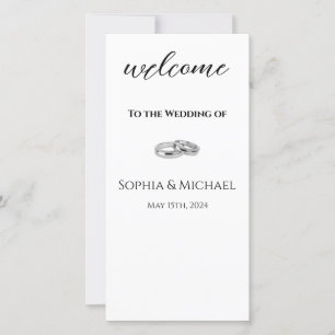 White and Black-Wedding Rings-Wedding Program-