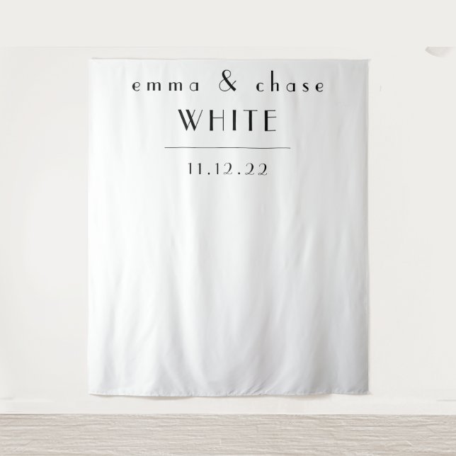 White and Black Wedding Tapestry (Front)