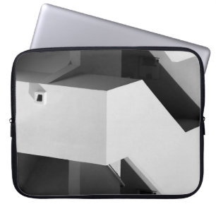 WHITE AND BLACK WOODEN CABINET LAPTOP SLEEVE